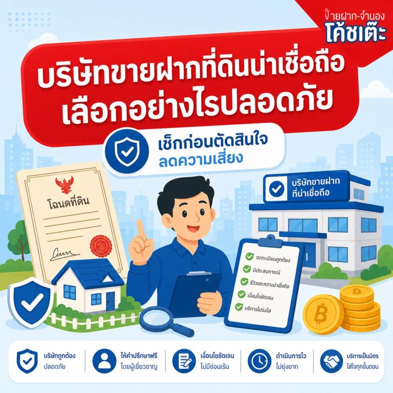 บริษัทขายฝากที่ดินน่าเชื่อถือ เลือกอย่างไรให้ปลอดภัย